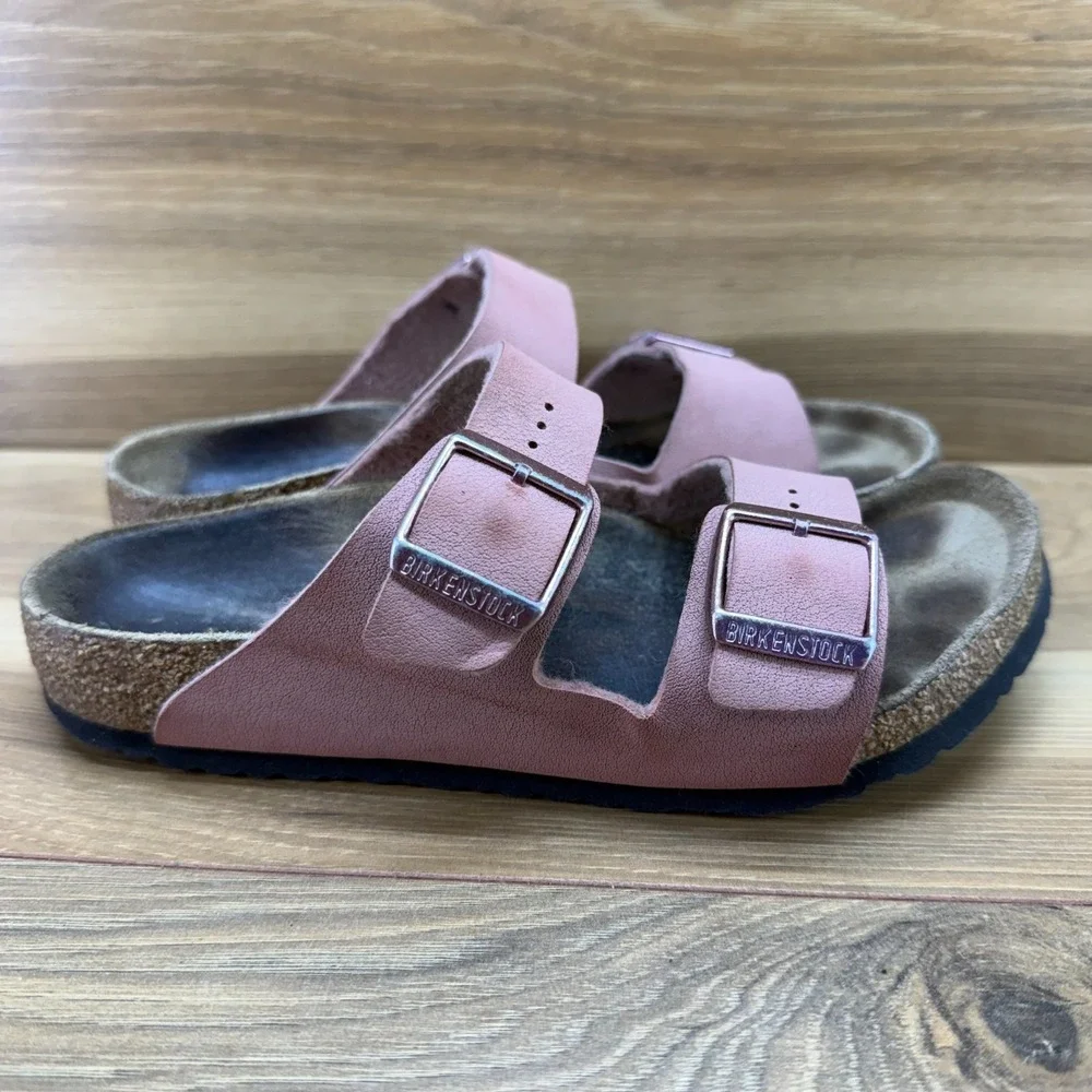 Birkenstock Arizona Sandals Girls 3 N EU 34 Pink Birko Slip On Slides Walk